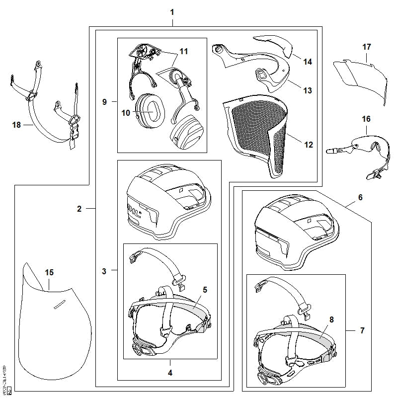 STIHL Visor holder OEM 00008899013 technical drawing position 13
