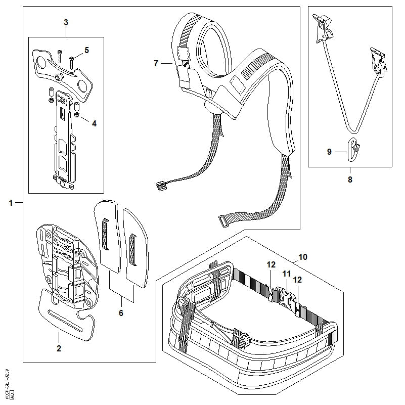 STIHL Slide OEM 00007186303 technical drawing position 12