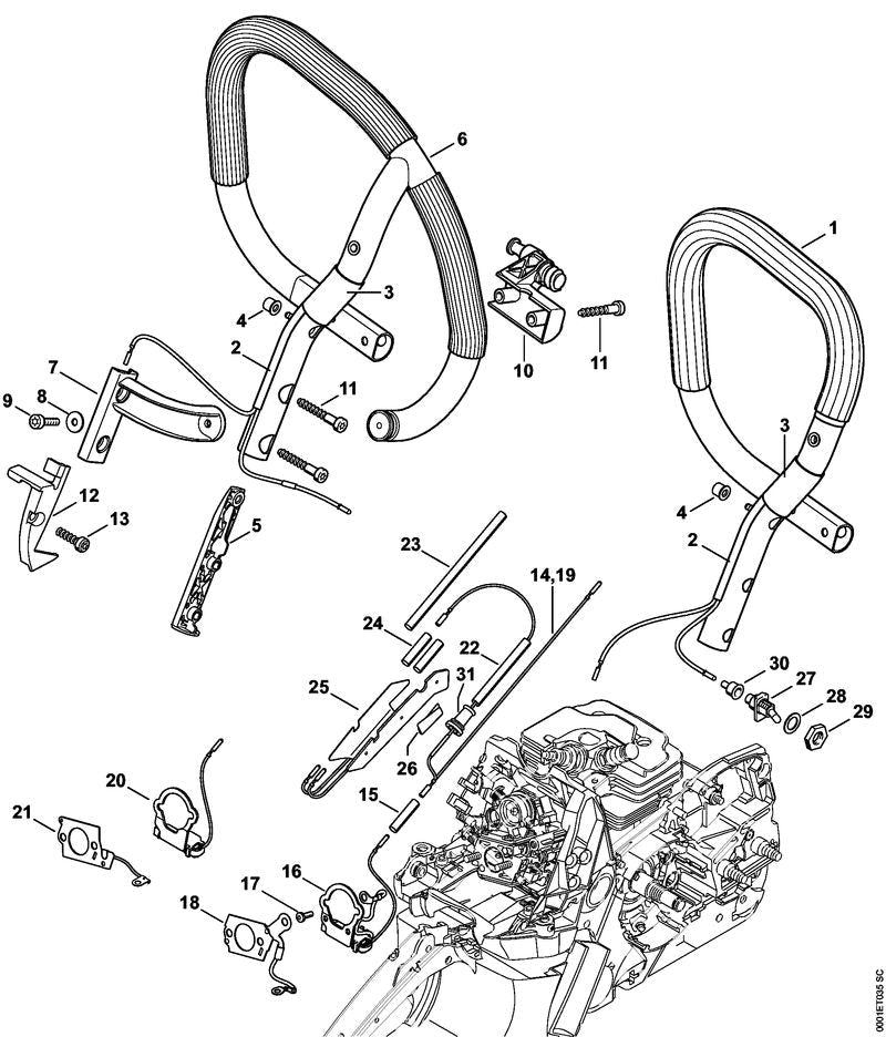 STIHL Heating element OEM 11404306004 technical drawing position 25