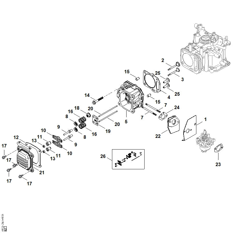 STIHL Set of gaskets OEM 00020071605 technical drawing position 1