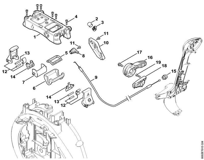STIHL Lever OEM 42447912901 technical drawing position 16