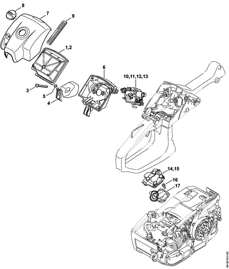 STIHL Filter base OEM 11451410901 technical drawing position 6