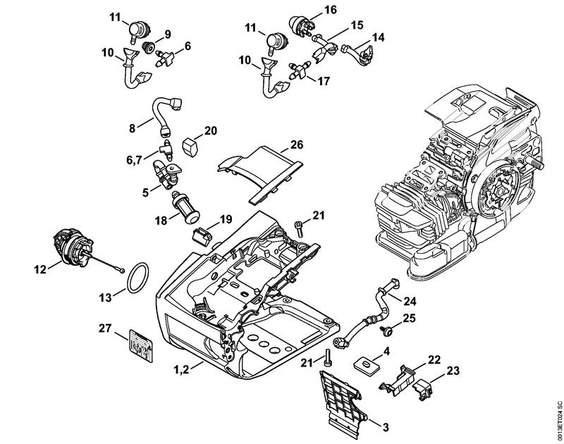 STIHL Cover OEM 11453523001 technical drawing position 26