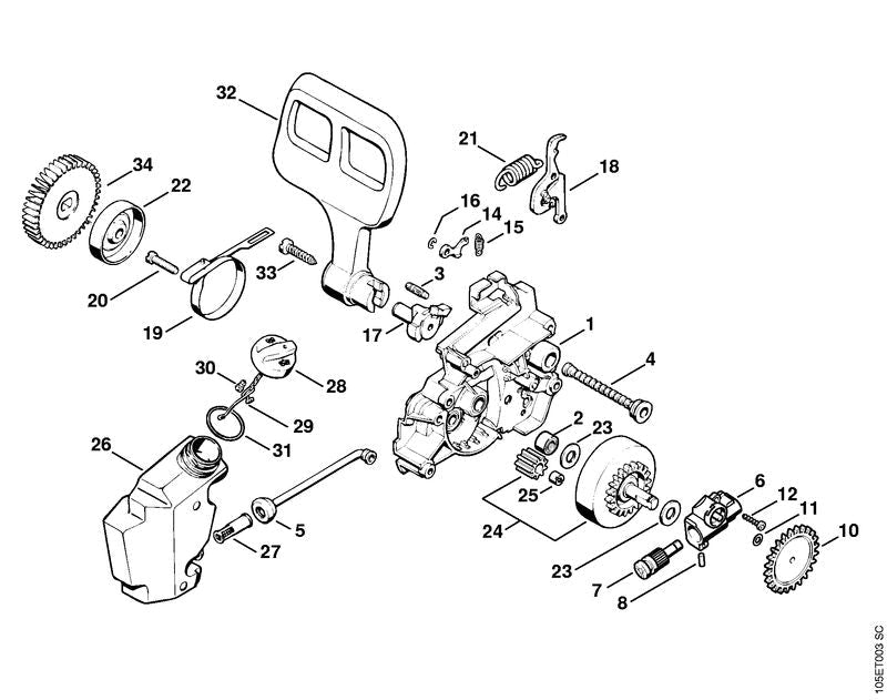 STIHL Hand guard OEM 12067909100 technical drawing position 32
