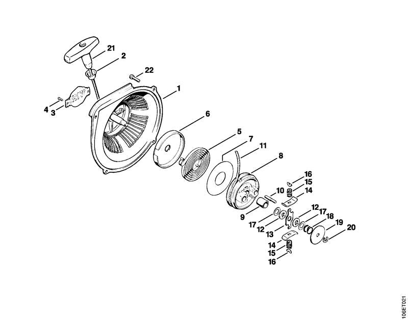 STIHL Rewind spring OEM 11061900600 technical drawing position 5