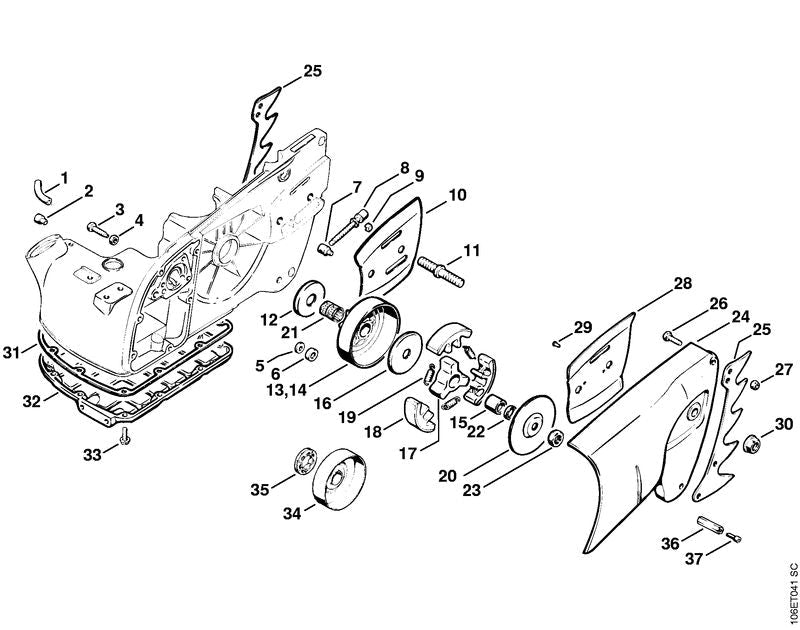 STIHL Clutch shoe kit OEM 11060071006 technical drawing position 18