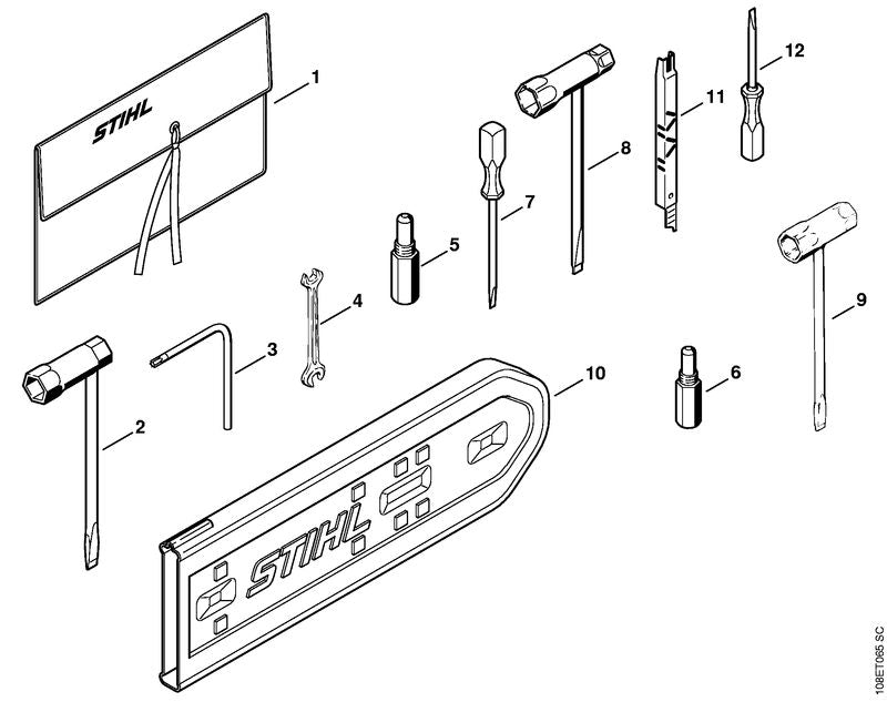 STIHL Combination wrench OEM 11088903400 technical drawing position 8