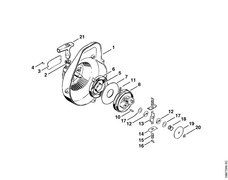 STIHL Rope rotor OEM 11071901000 technical drawing position 8