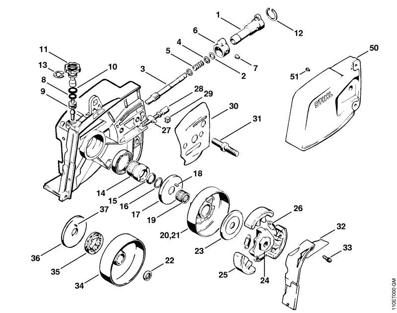 STIHL Pump piston OEM 11106470601 technical drawing position 3