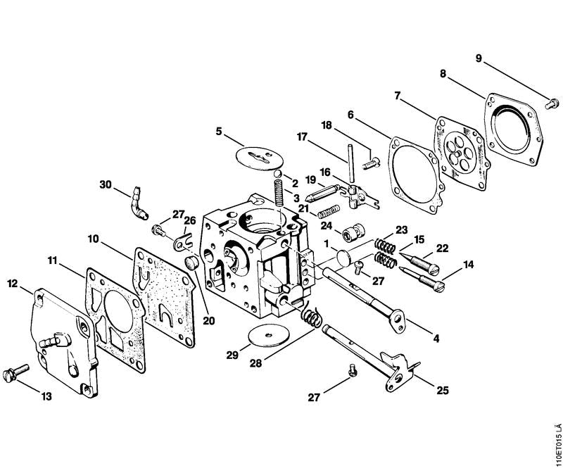 STIHL Throttle shutter OEM 11151213300 technical drawing position 29