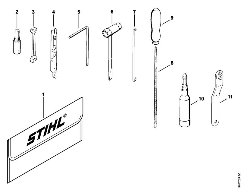 STIHL Set of carburetor parts OEM 11100071060 technical drawing position -1