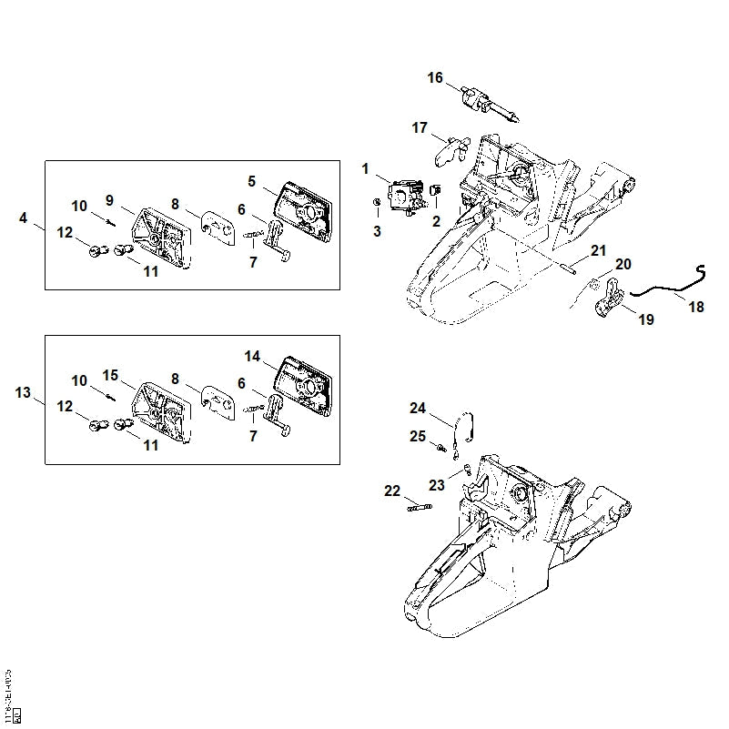 STIHL Air filter, flocked OEM 11181201611 technical drawing position 13