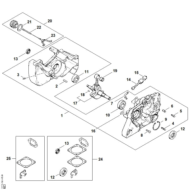 STIHL Set of gaskets OEM 11190071050 technical drawing position 24