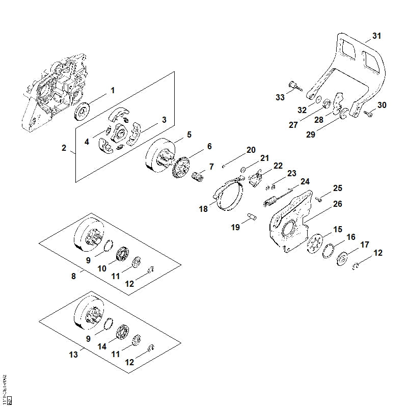 STIHL Spur gear OEM 11196421501 technical drawing position 6