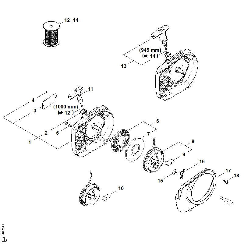 STIHL Segment OEM 11190847800 technical drawing position 17