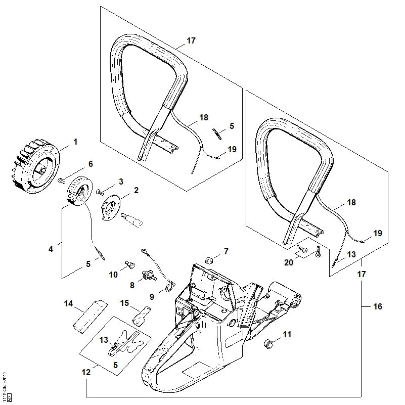 STIHL Clamp OEM 11217919000 technical drawing position 14
