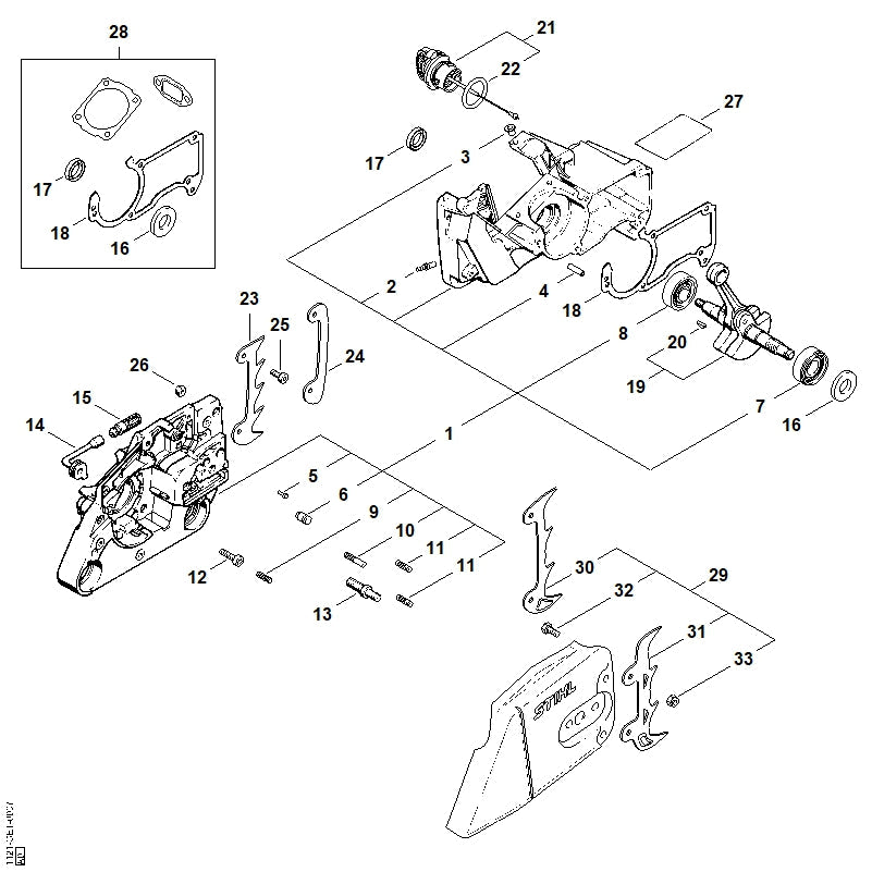 STIHL Gasket OEM 11210290500 technical drawing position 18