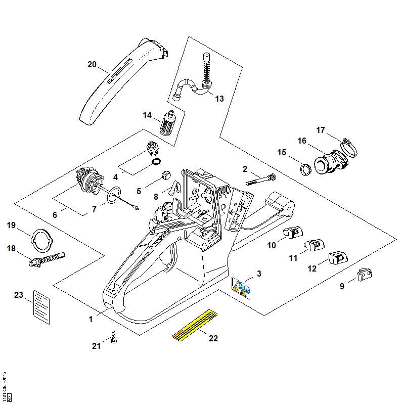 STIHL Manifold OEM 11211412200 technical drawing position 16