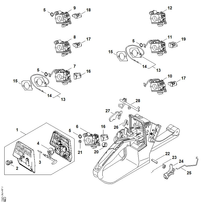 STIHL Torsion spring OEM 11211243000 technical drawing position 3