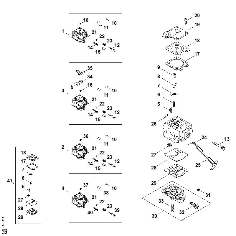 STIHL Fixed jet 0.48 OEM 11211215604 technical drawing position 16