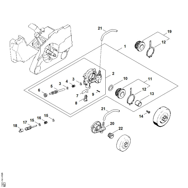 STIHL Worm OEM 11210361600 technical drawing position 22