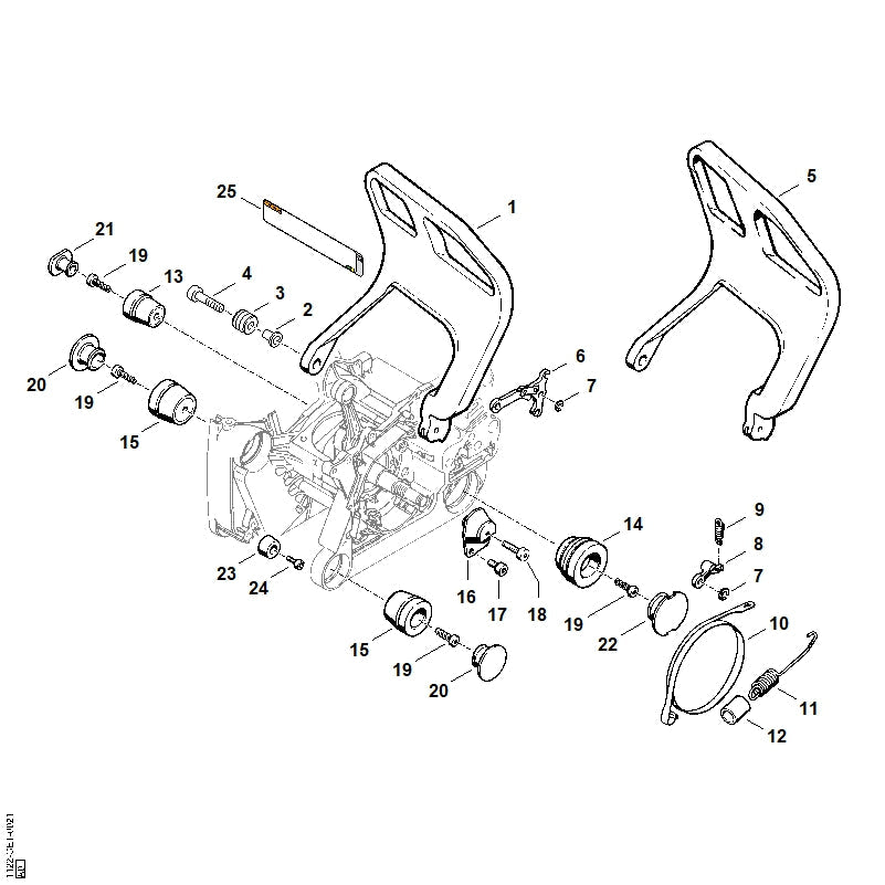 STIHL Tension spring OEM 11221605500 technical drawing position 11