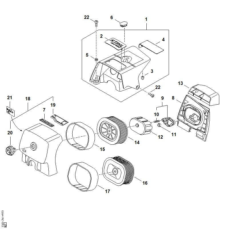 STIHL Model plate MS 660 OEM 11229671506 technical drawing position 2