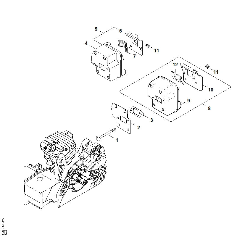 STIHL Screen OEM 11231419000 technical drawing position 12