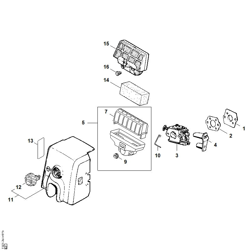 STIHL Carburetor WT-286B OEM 11231200615 technical drawing position 3