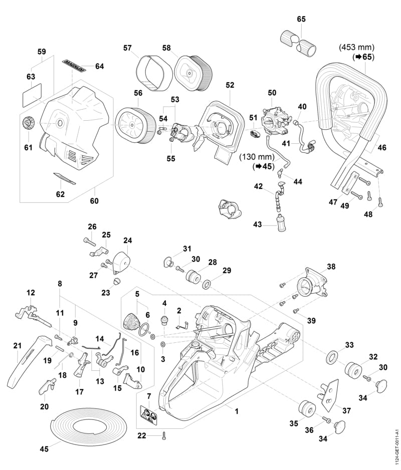 STIHL Bearing OEM 11241824401 technical drawing position 9