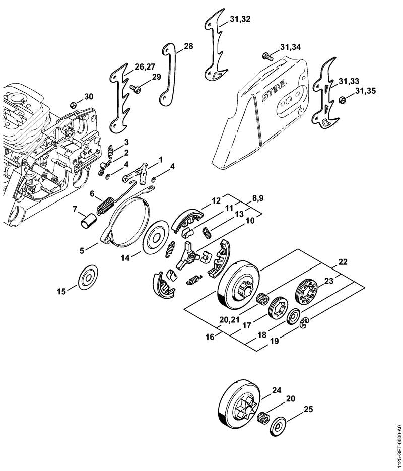 STIHL Bumper spike OEM 00006600800 technical drawing position 31