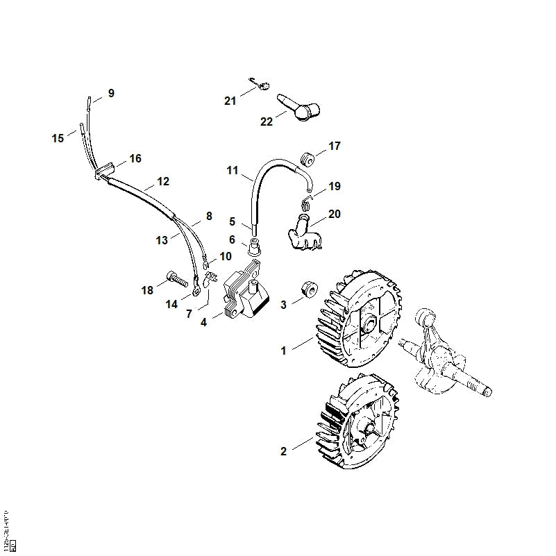 STIHL Short circuit wire 270 mm / 10.6" OEM 11254401100 technical drawing position 8