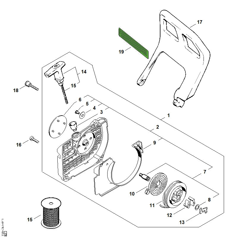 STIHL Fan housing OEM 11250801830 technical drawing position 2
