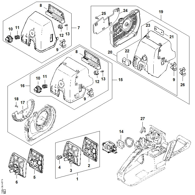 STIHL Air filter, fleece OEM 11251201620 technical drawing position 6