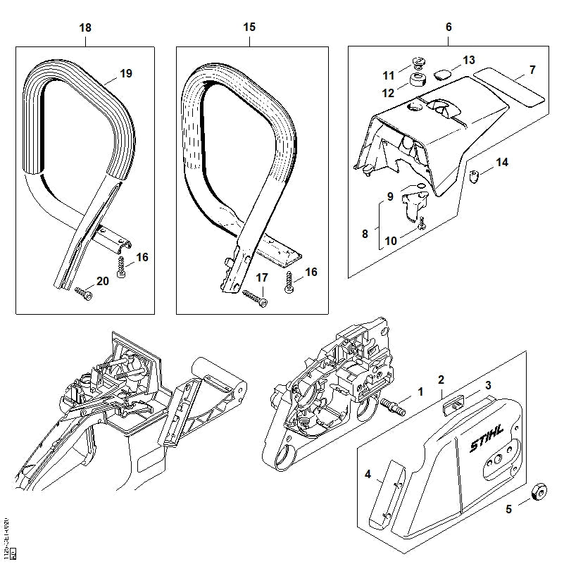 STIHL Handlebar OEM 11257901750 technical drawing position 15