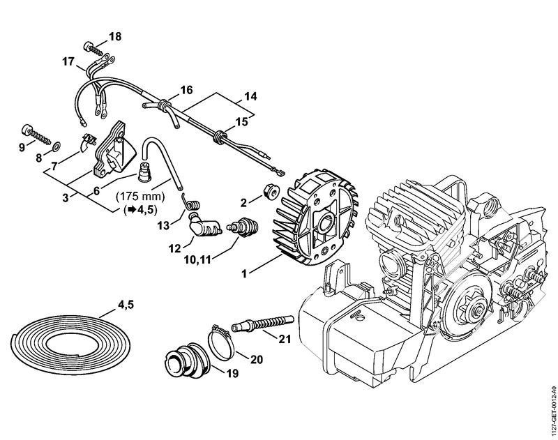 STIHL Manifold OEM 11271412200 technical drawing position 19