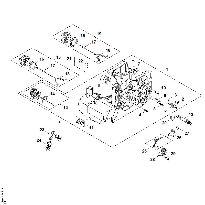 STIHL Filler cap OEM 11273500500 technical drawing position 15