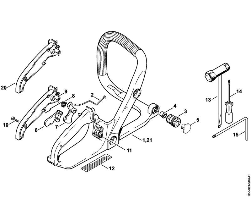 STIHL Handle molding OEM 11307910600 technical drawing position 20