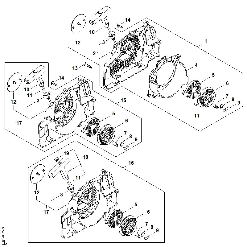 STIHL Fan housing OEM 11300801807 technical drawing position 2