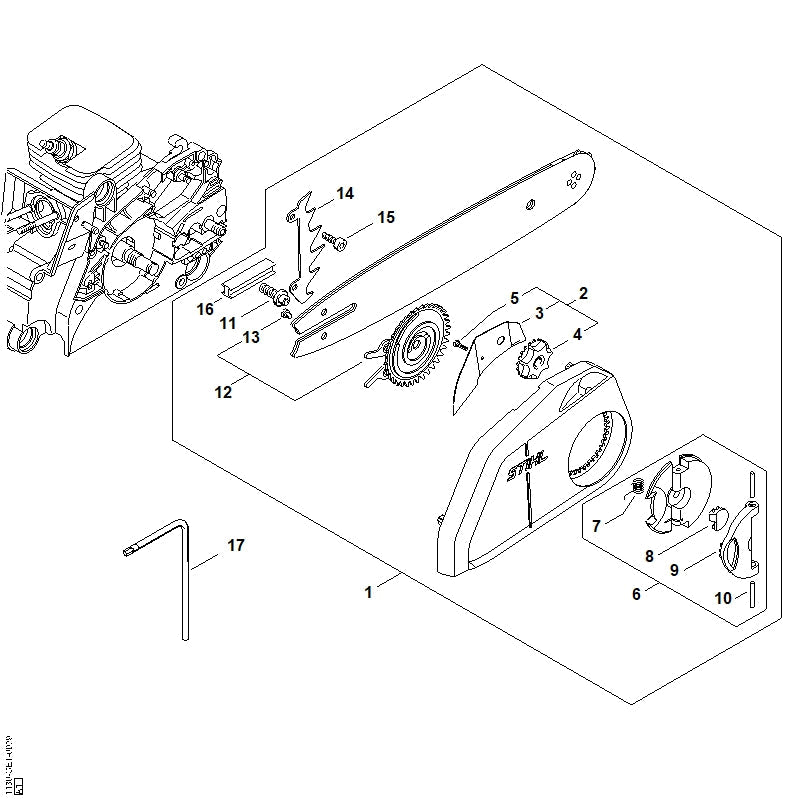 STIHL Screwdriver T27x120x70 OEM 08123701000 technical drawing position 17