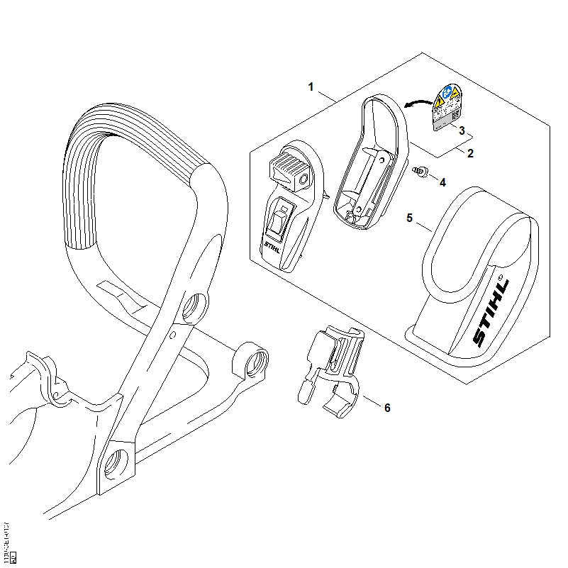 STIHL Warning pictogram OEM 00009677307 technical drawing position 3