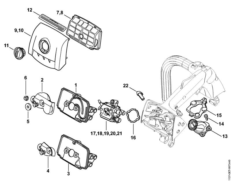 STIHL Carburetor 1137/20 OEM 11371200620 technical drawing position 17