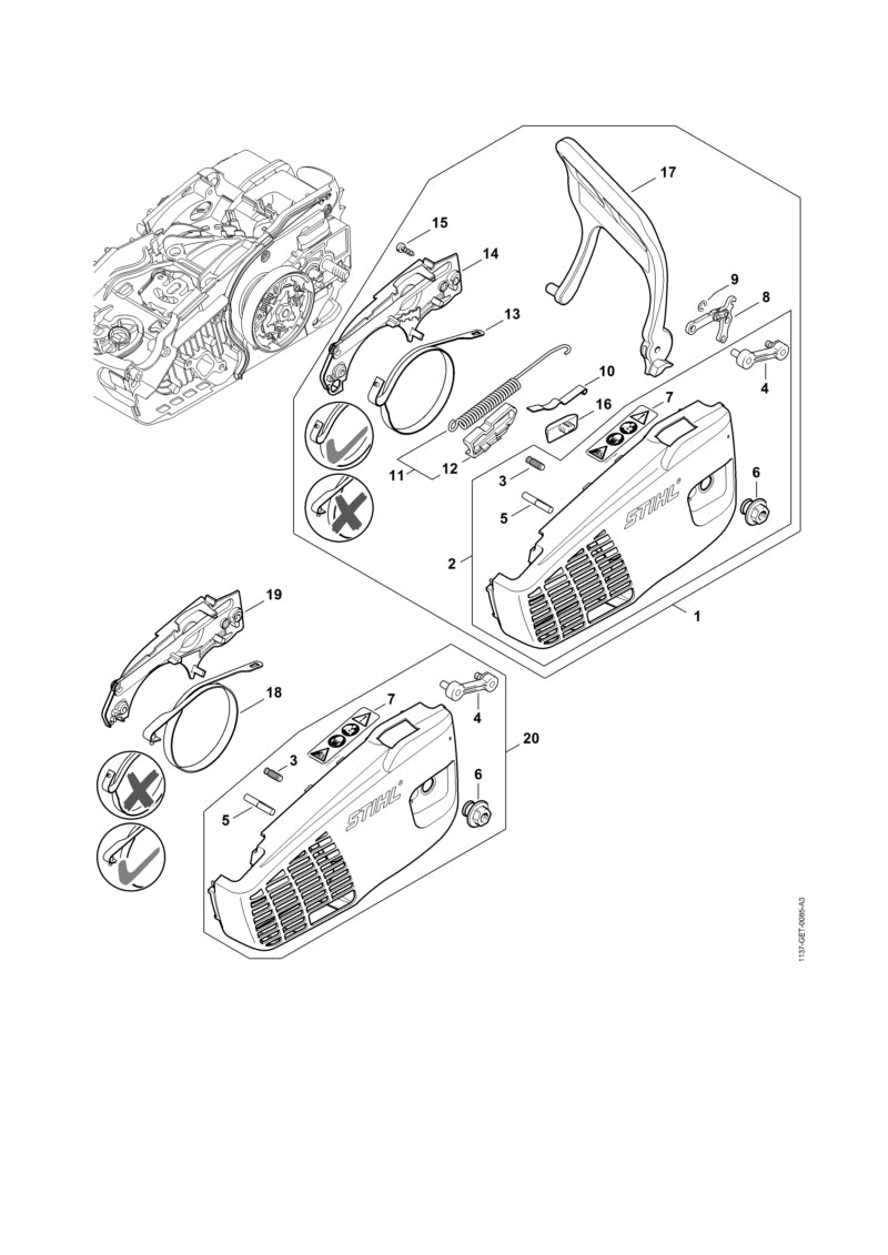 STIHL Warning pictogram MS OEM 00009677258 technical drawing position 7