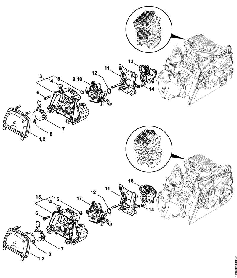STIHL Stop buffer OEM 11397915900 technical drawing position 4