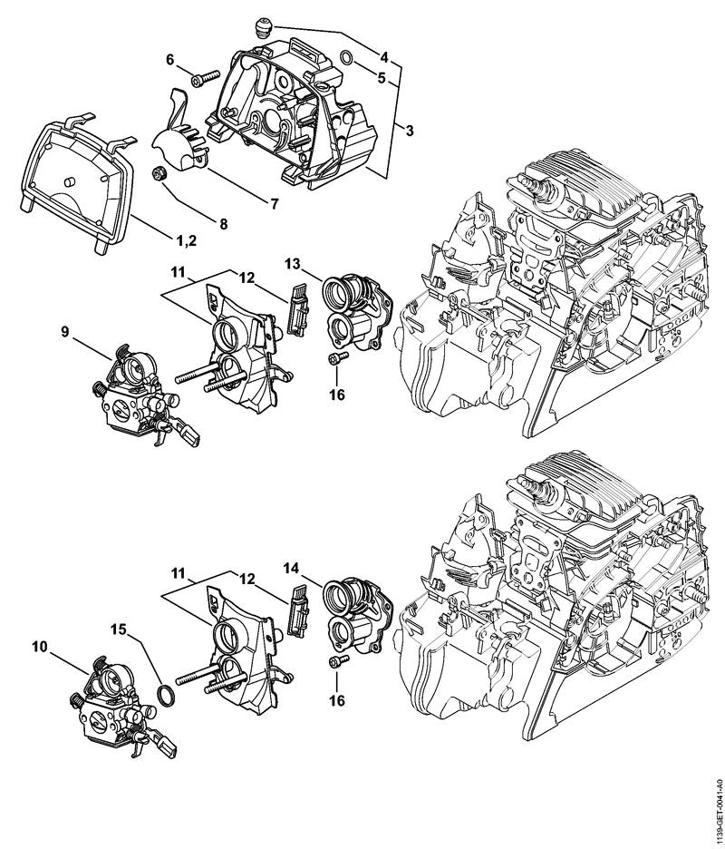 STIHL Carburetor C1Q-S119D OEM 11391200601 technical drawing position 10