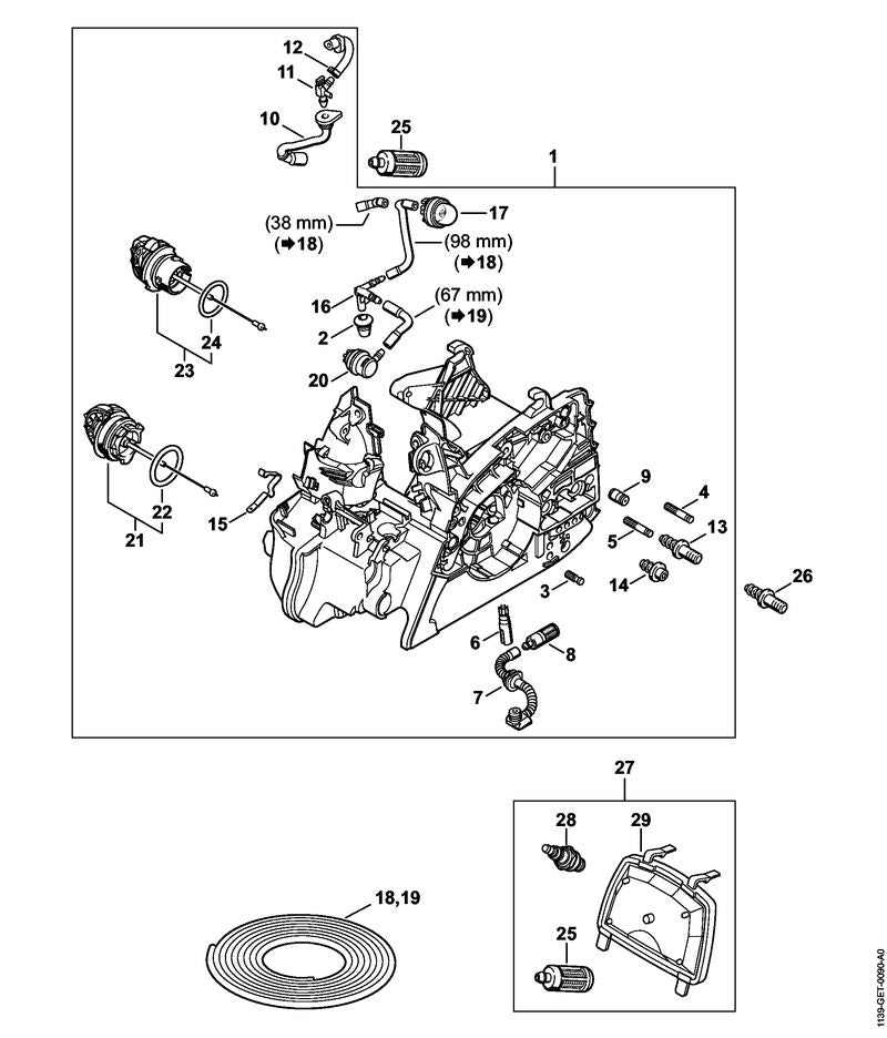STIHL Grommet OEM 00009890608 technical drawing position 2