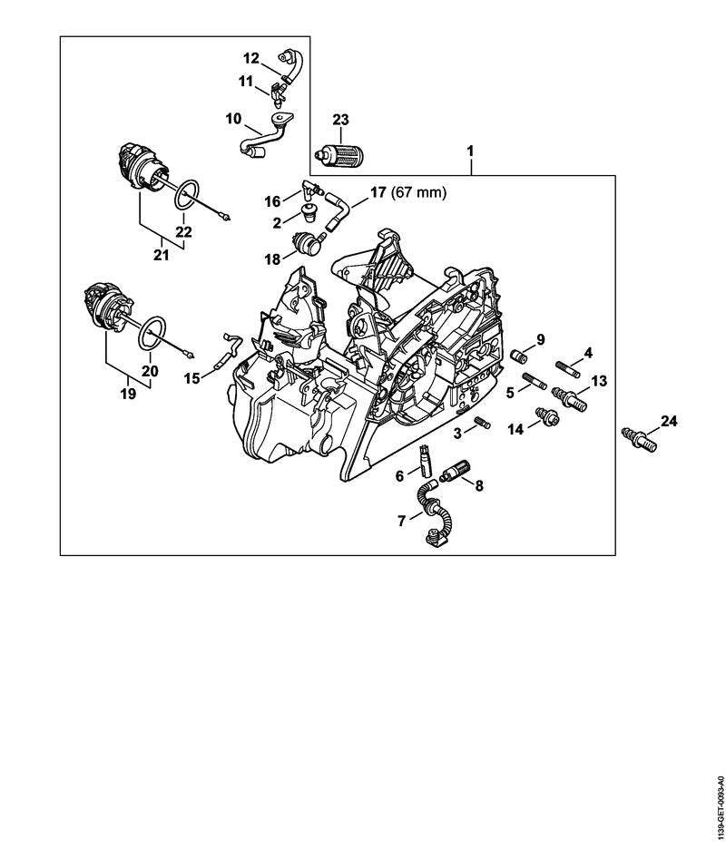 STIHL Connector OEM 11393532700 technical drawing position 16