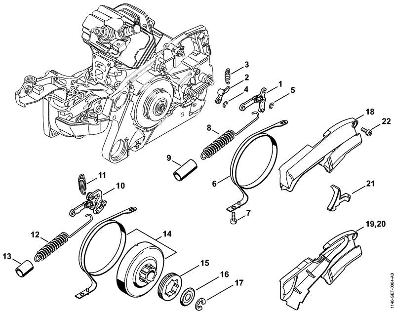STIHL Brake band OEM 11351605450 technical drawing position 14