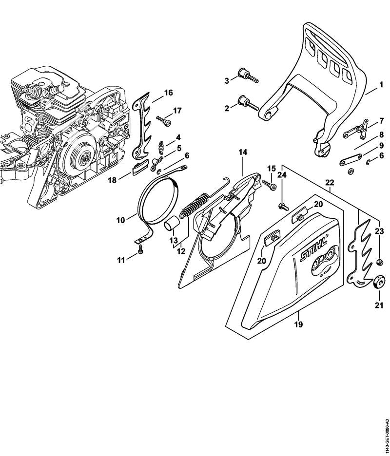 STIHL Cover OEM 11400211101 technical drawing position 14