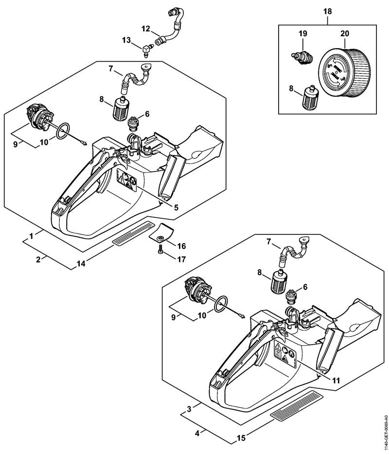 STIHL Guard OEM 11406561500 technical drawing position 16